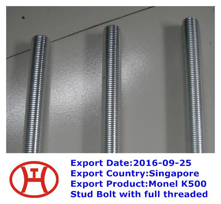 Monel K500 Stud Bolt with full threaded